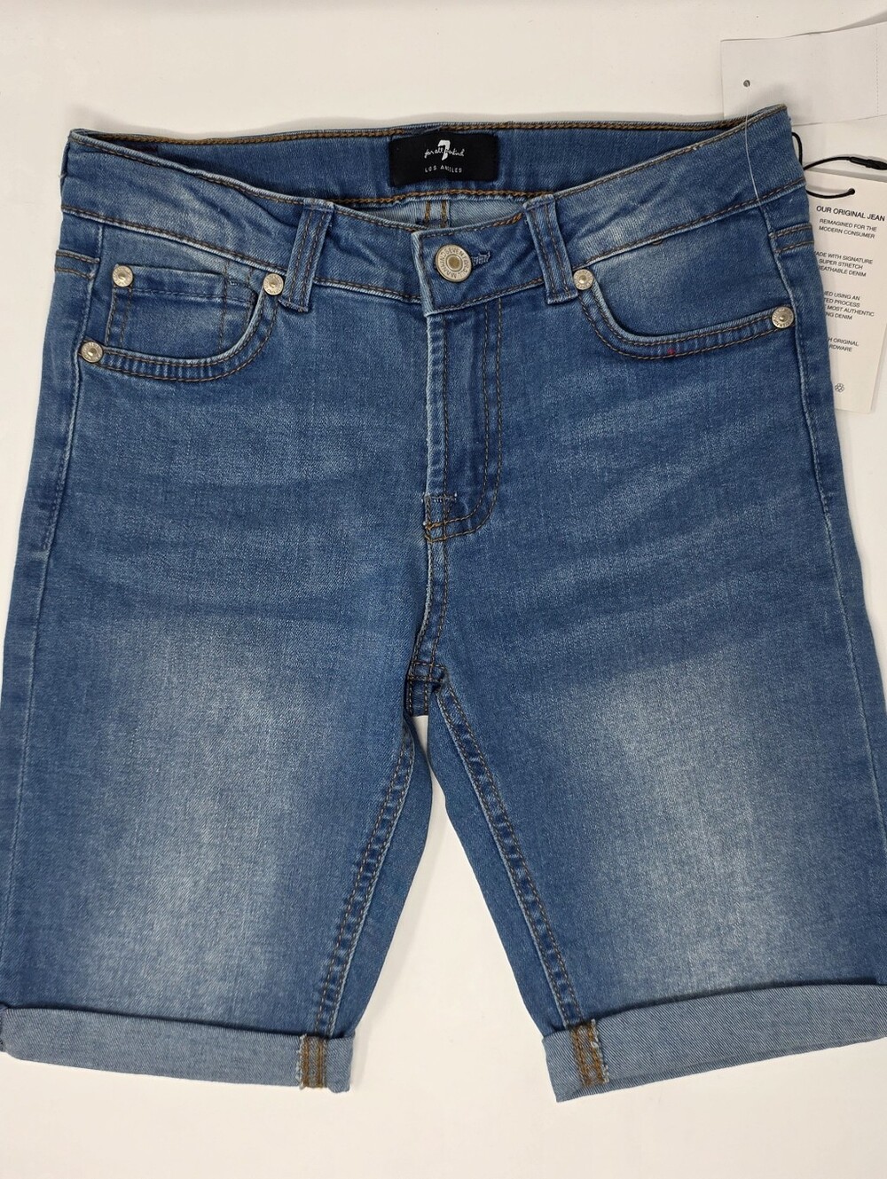 7 For All Mankind Denim Jean Bermuda Adelphi Girls Shorts Size 12 NWT